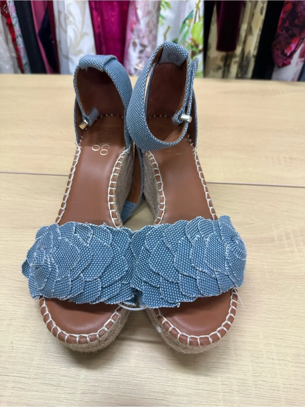 Franco Sarto Blue Espadrilles Size 6 EUC